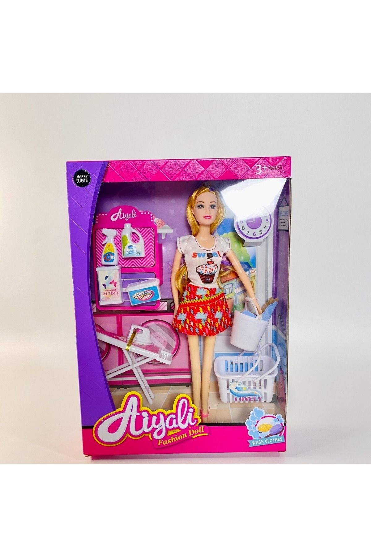 OYUNCAK STORE-دمية عارضة أزياء Aiyali ومجموعة التنظيف 3