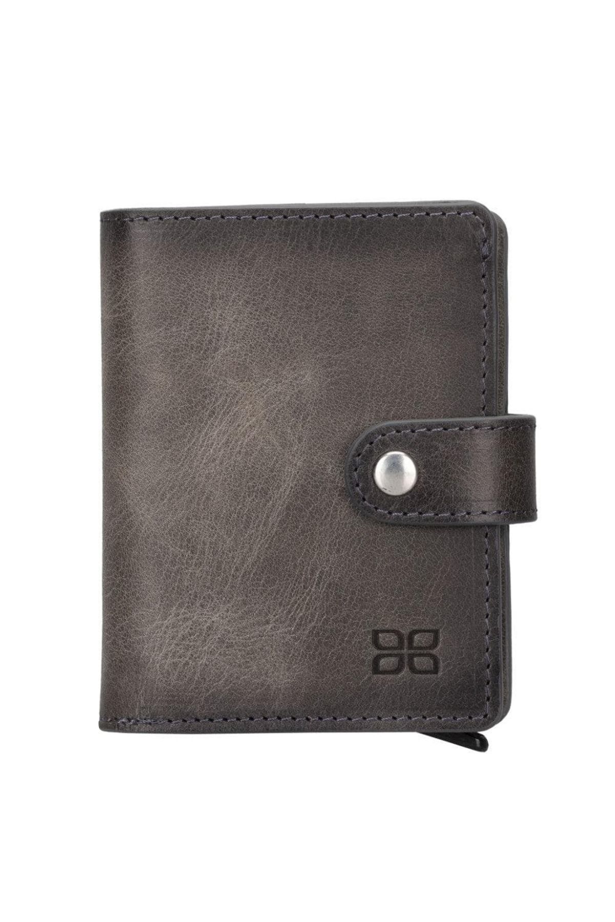 Bouletta-Palermo Leather Wallet Card Holder with Mechanism - Shaded Gray 1