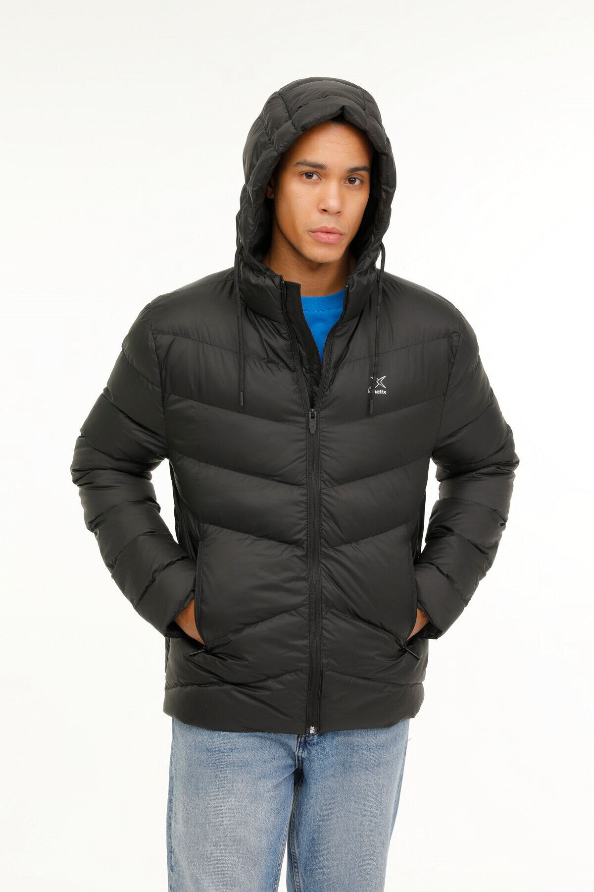 کاپشن مردانه مشکی Kinetix | M-SN541 MARIO COAT 2PR اورجینال - تصویر 5