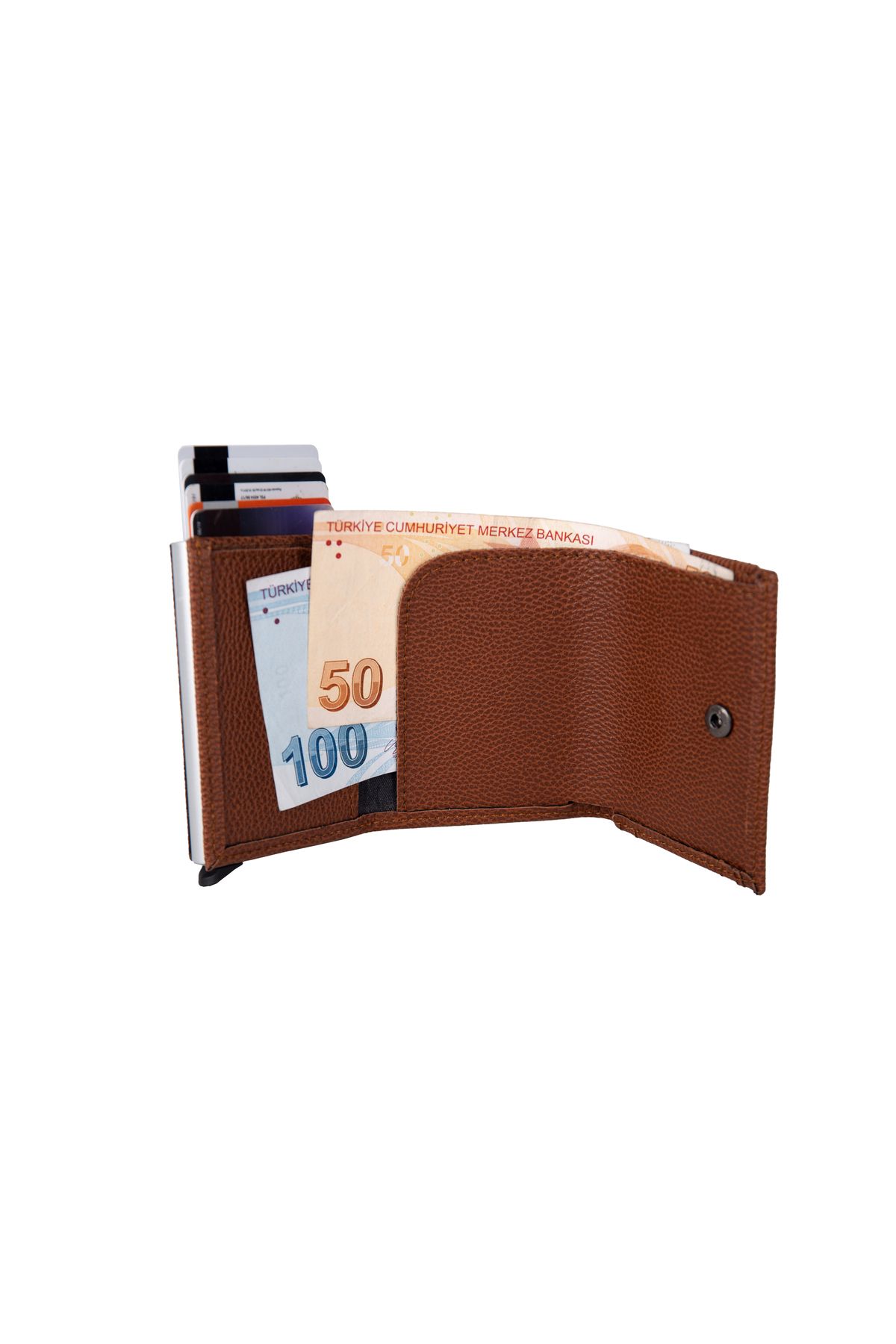 Walle's Polo-Vivaldi Rfid Protected Men's Card Holder Wallet with Coin Eyes and Automatic Mechanism with Snap Fasteners 2