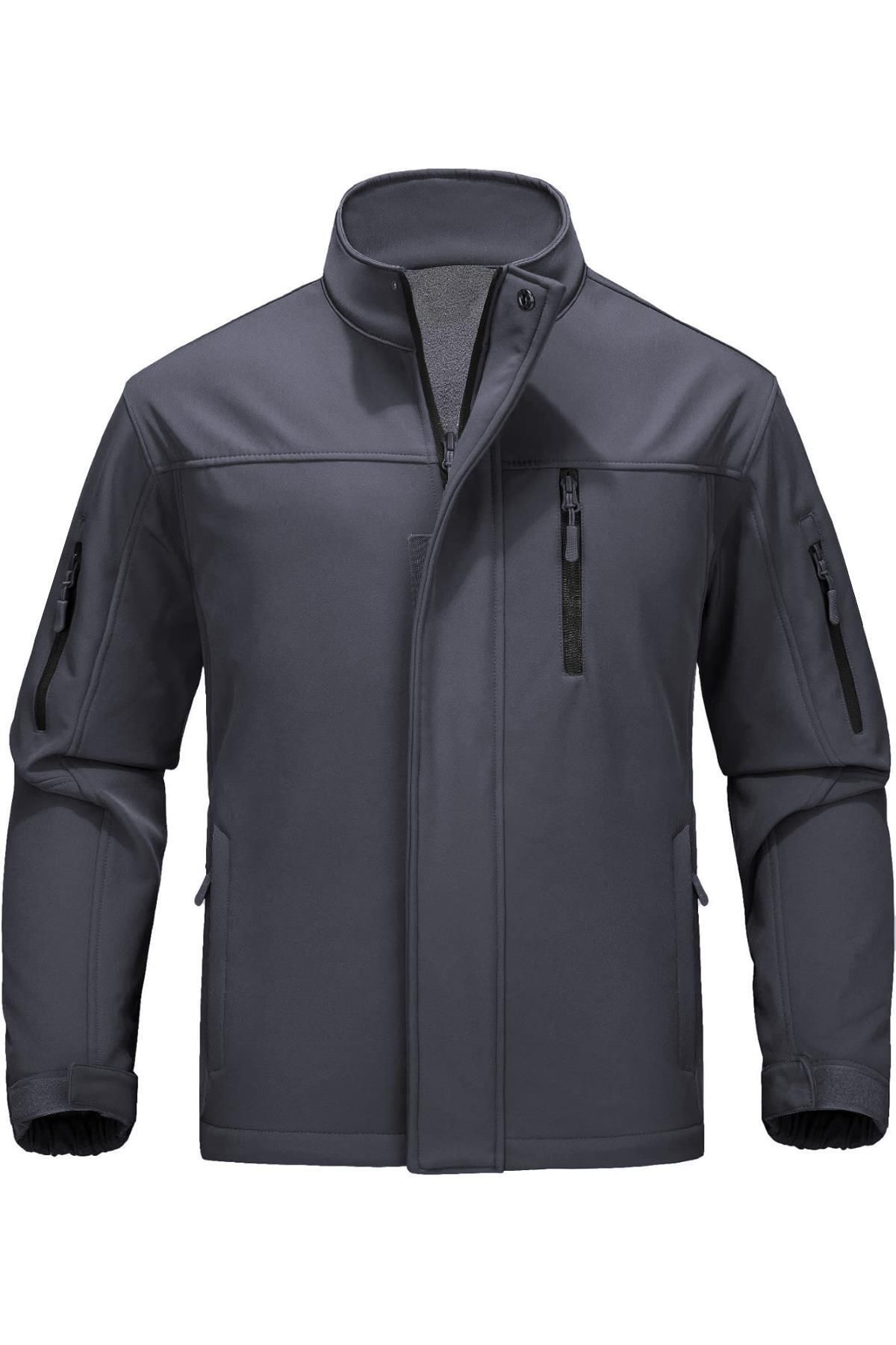 GHASSY CO.-Palton softshell pentru bărbați, cu guler în picioare, impermeabil și rezistent la vânt 2