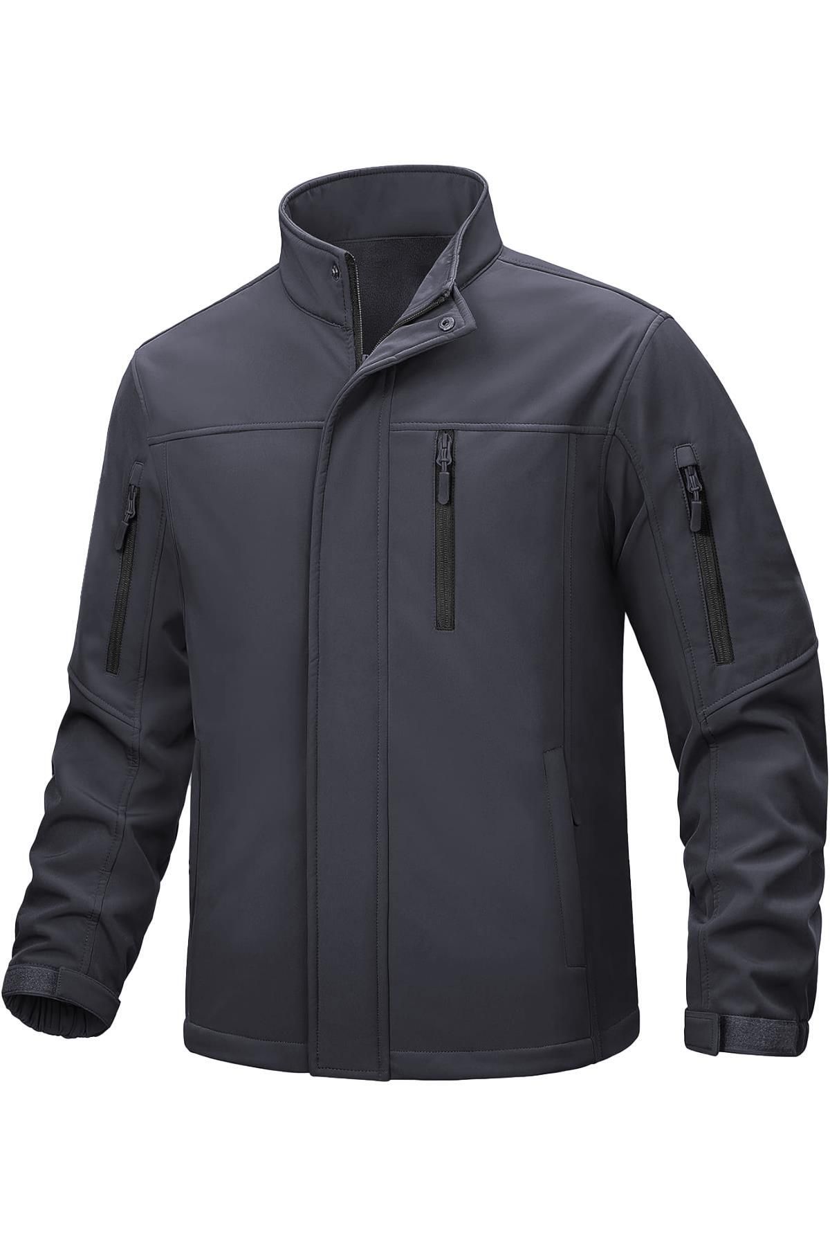 GHASSY CO.-Palton softshell pentru bărbați, cu guler în picioare, impermeabil și rezistent la vânt 1