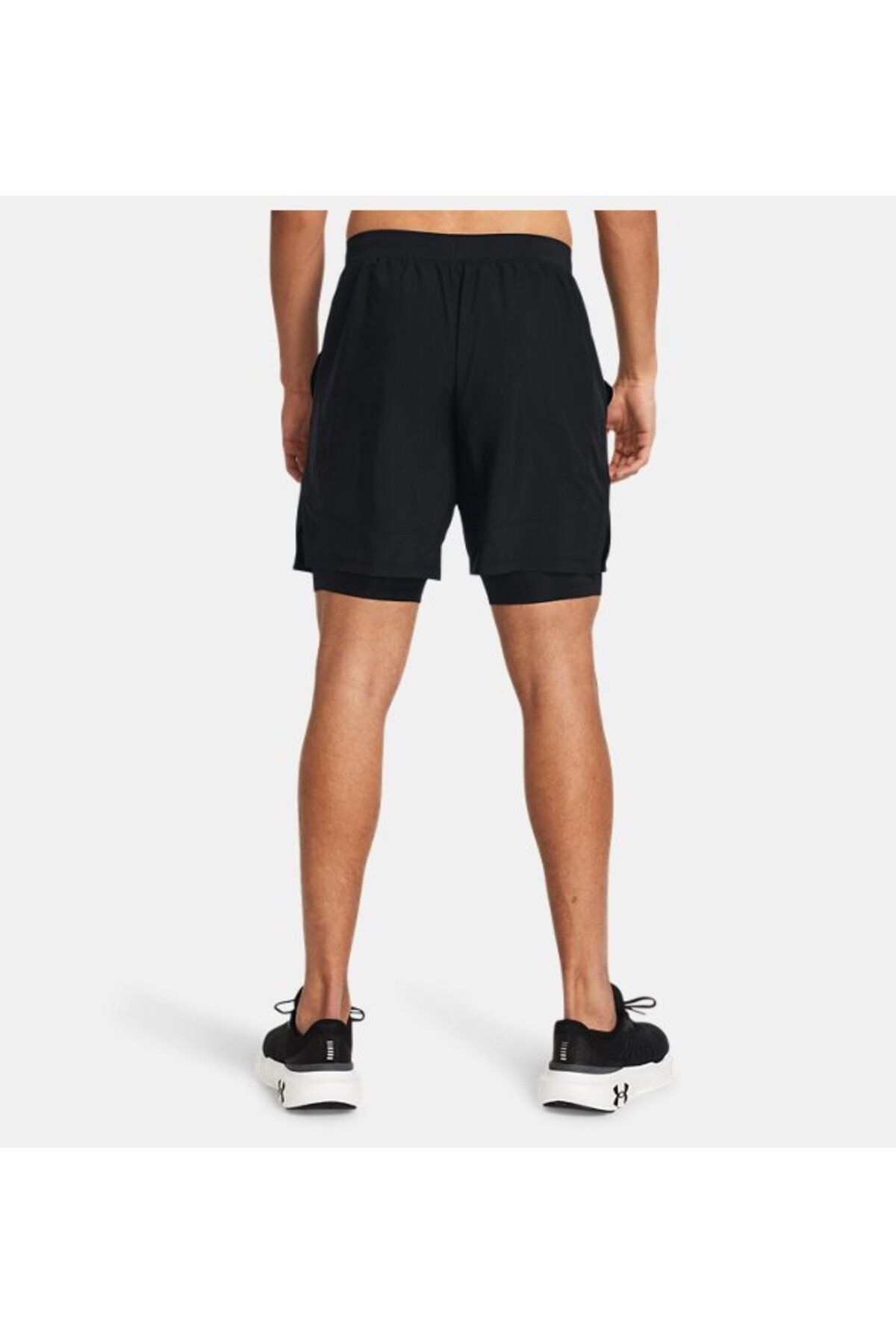 شورت ورزشی مشکی مردانه های UA 2 در 1 7 1382641 001 Under Armour