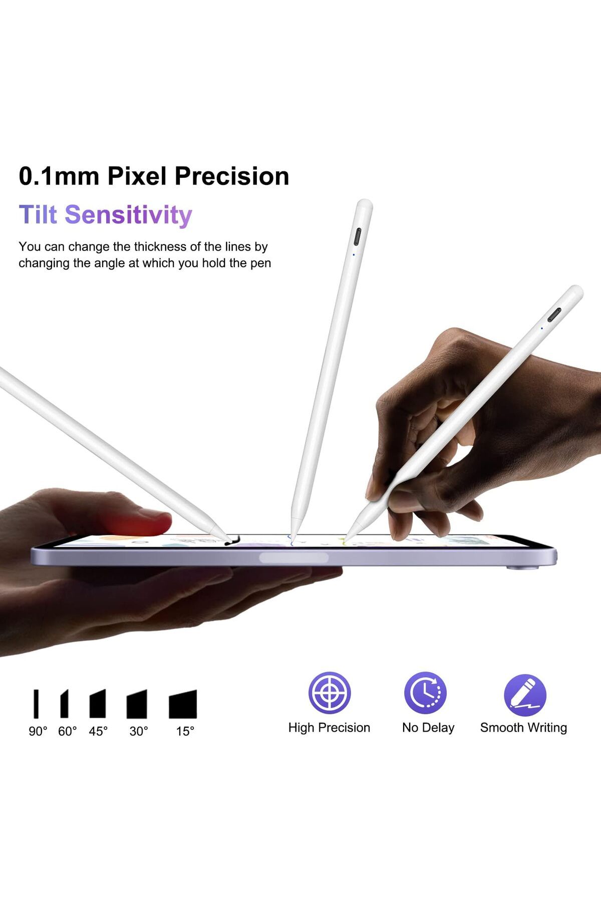 m.tk moveteck-iPad 10.9 10th Generation Compatible Palm Rejection Touch Special Drawing and Writing Pen MPQ03TU/A-MPQ13TU 3