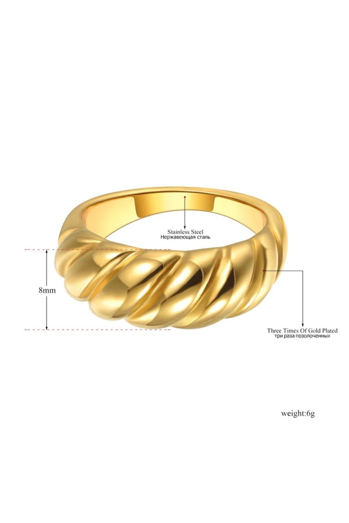 Stainless steel shop ring gold