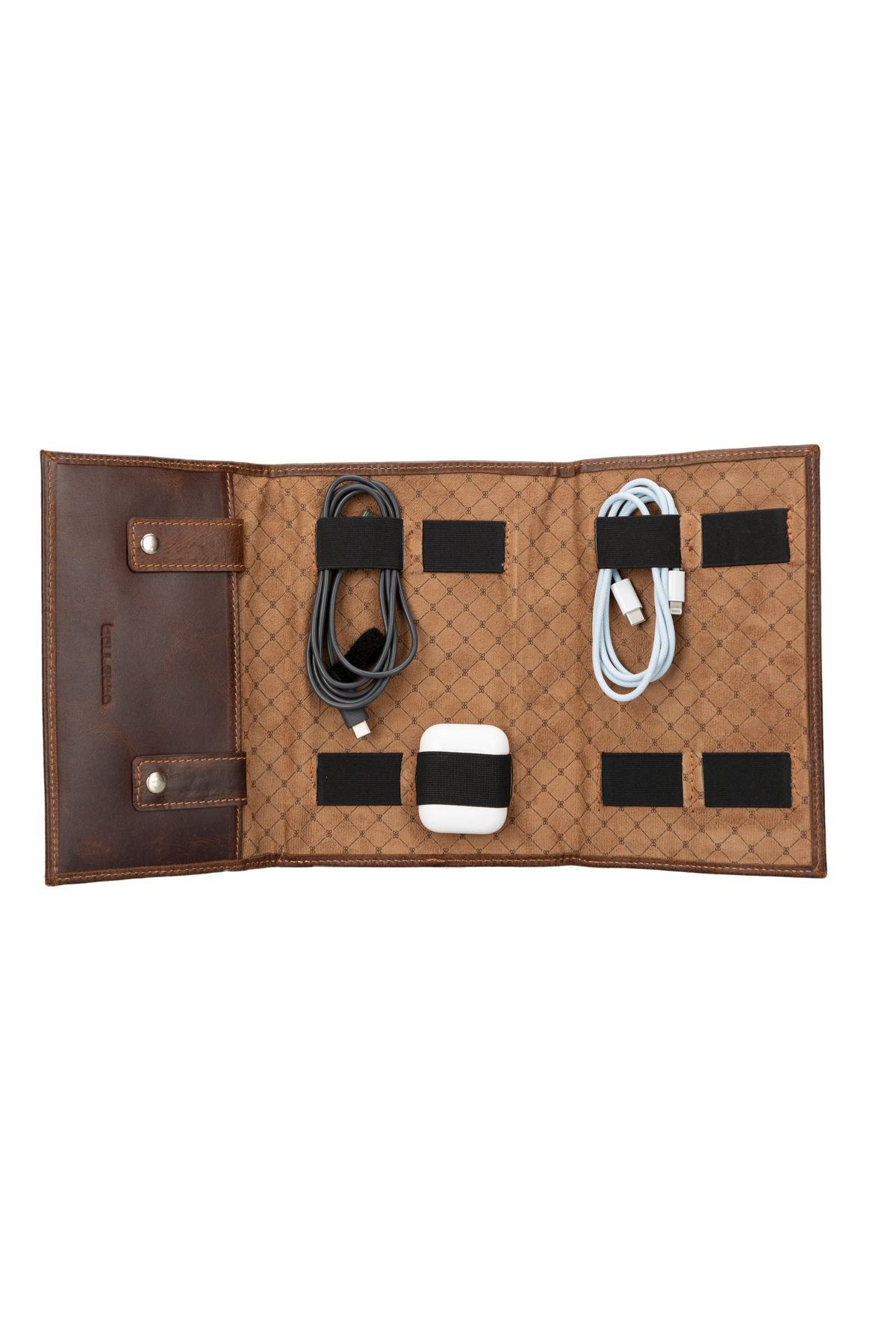 Bouletta-Leather Cable Organizer Bag - Brown 4