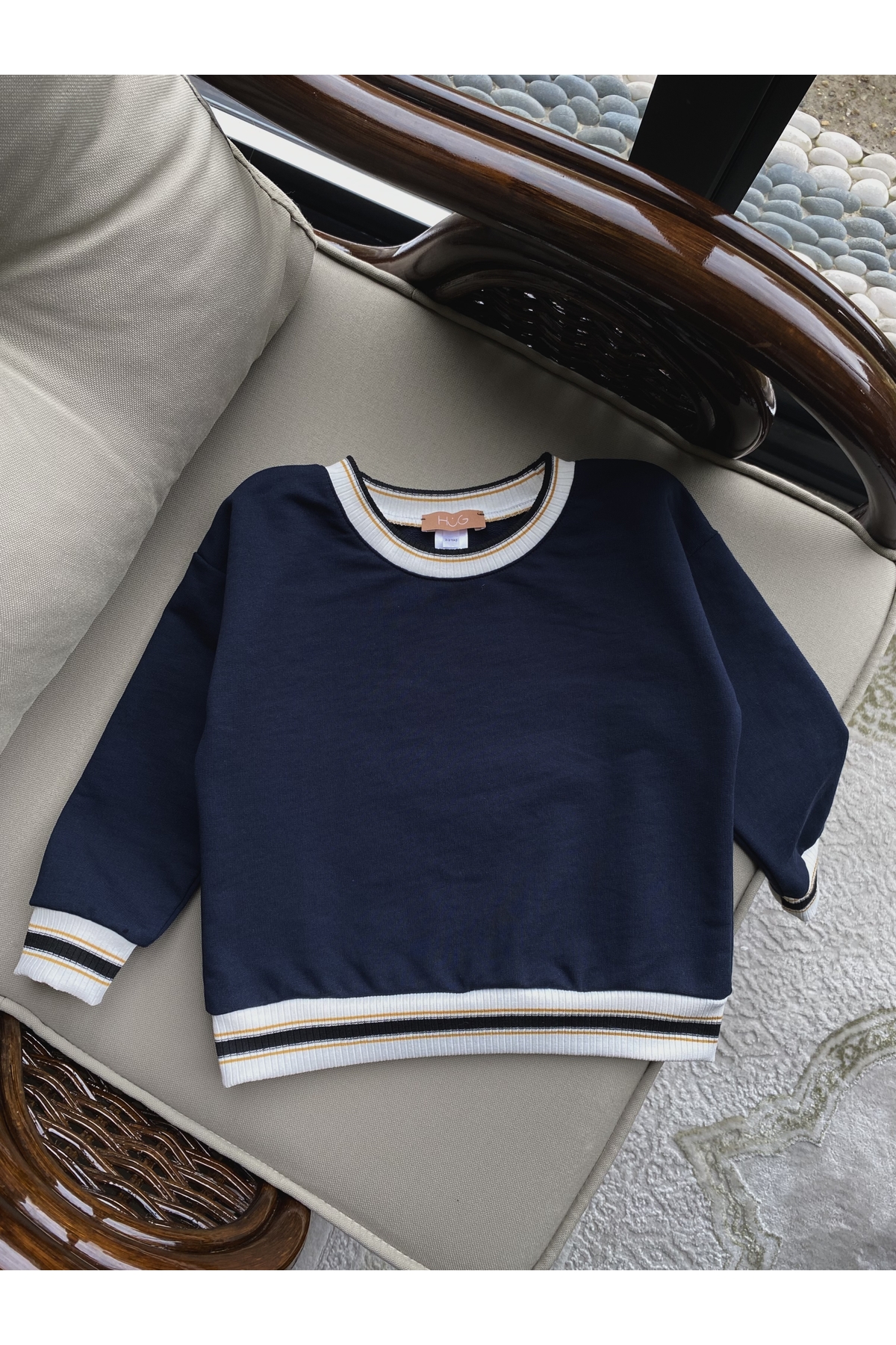 سویشرت پسرانه آبی سرمه ای HUG | HUG-360 اورجینال - تصویر 3