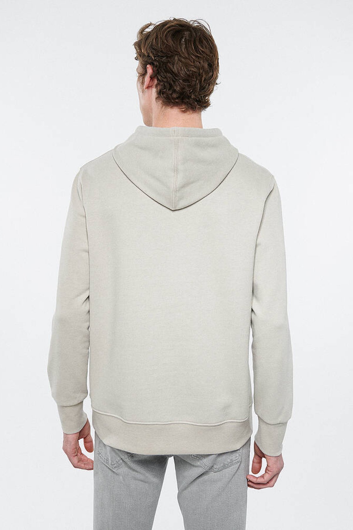 سویشرت مردانه بژ ماوی | 61127570145 اورجینال - تصویر 4