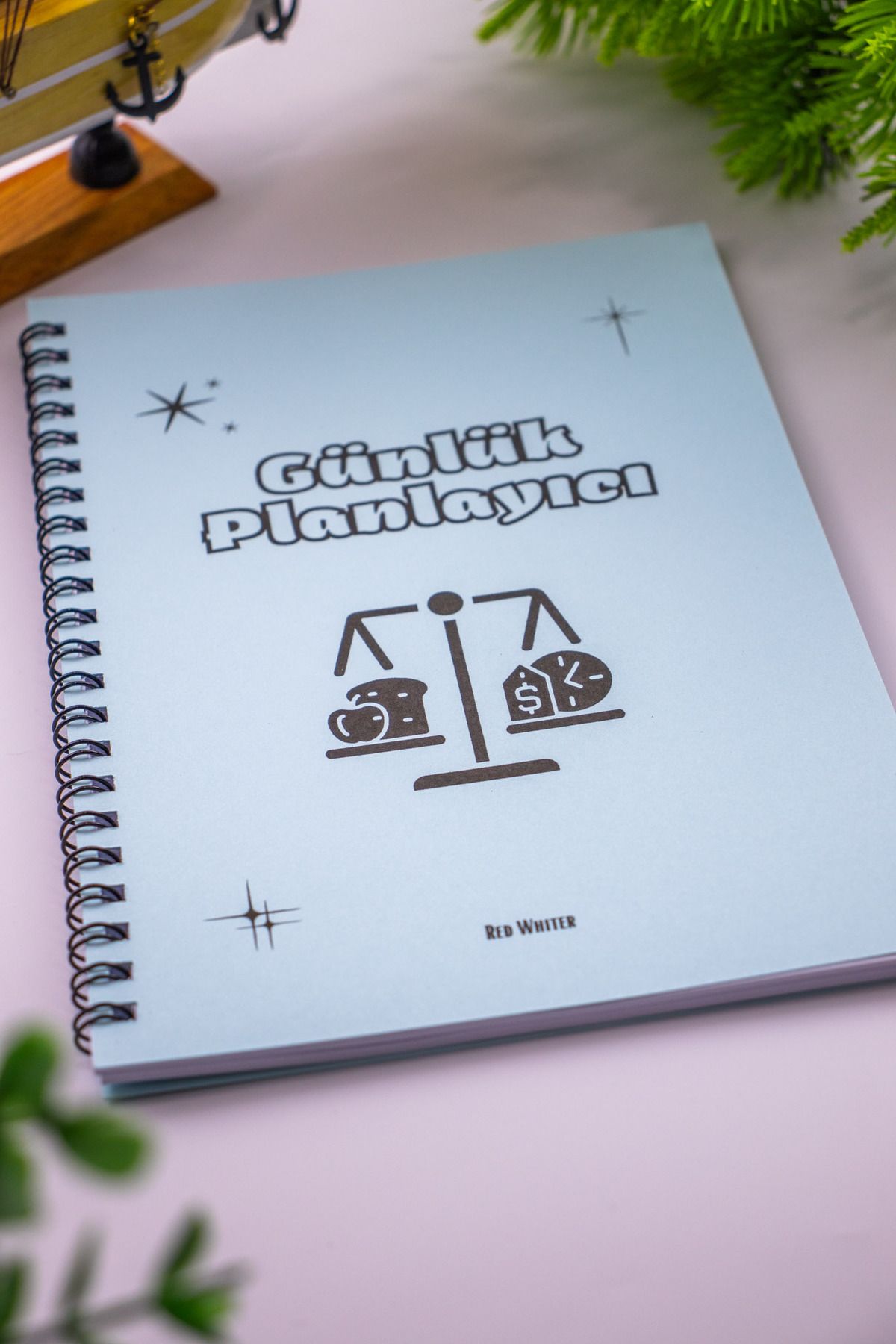 Red Whiter-Planificator zilnic Business Tracker Notepad A5 Notebook cu copertă albastră 2