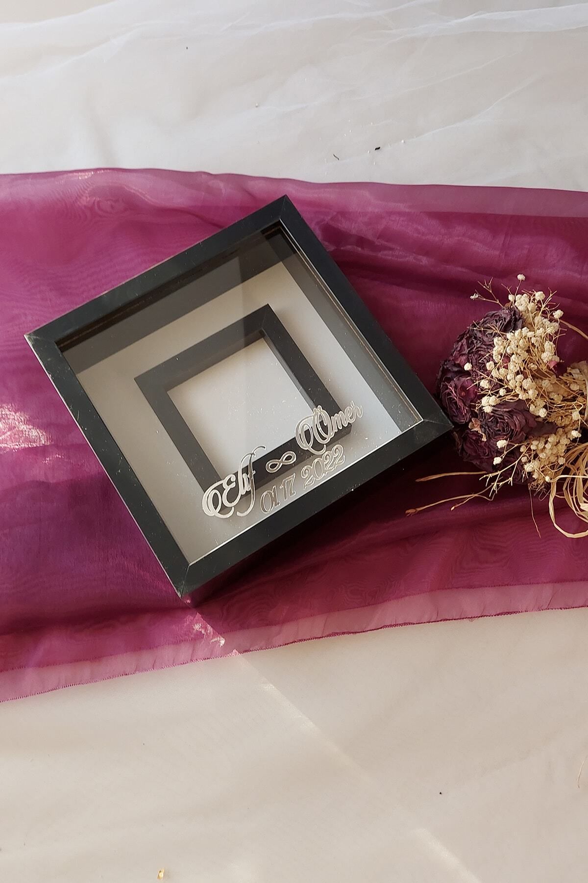 Verda Çerçeve-Black 25x25 Cm Verda Memory Frame with Photo Section - 6 Cm Depth Memory Frame 4