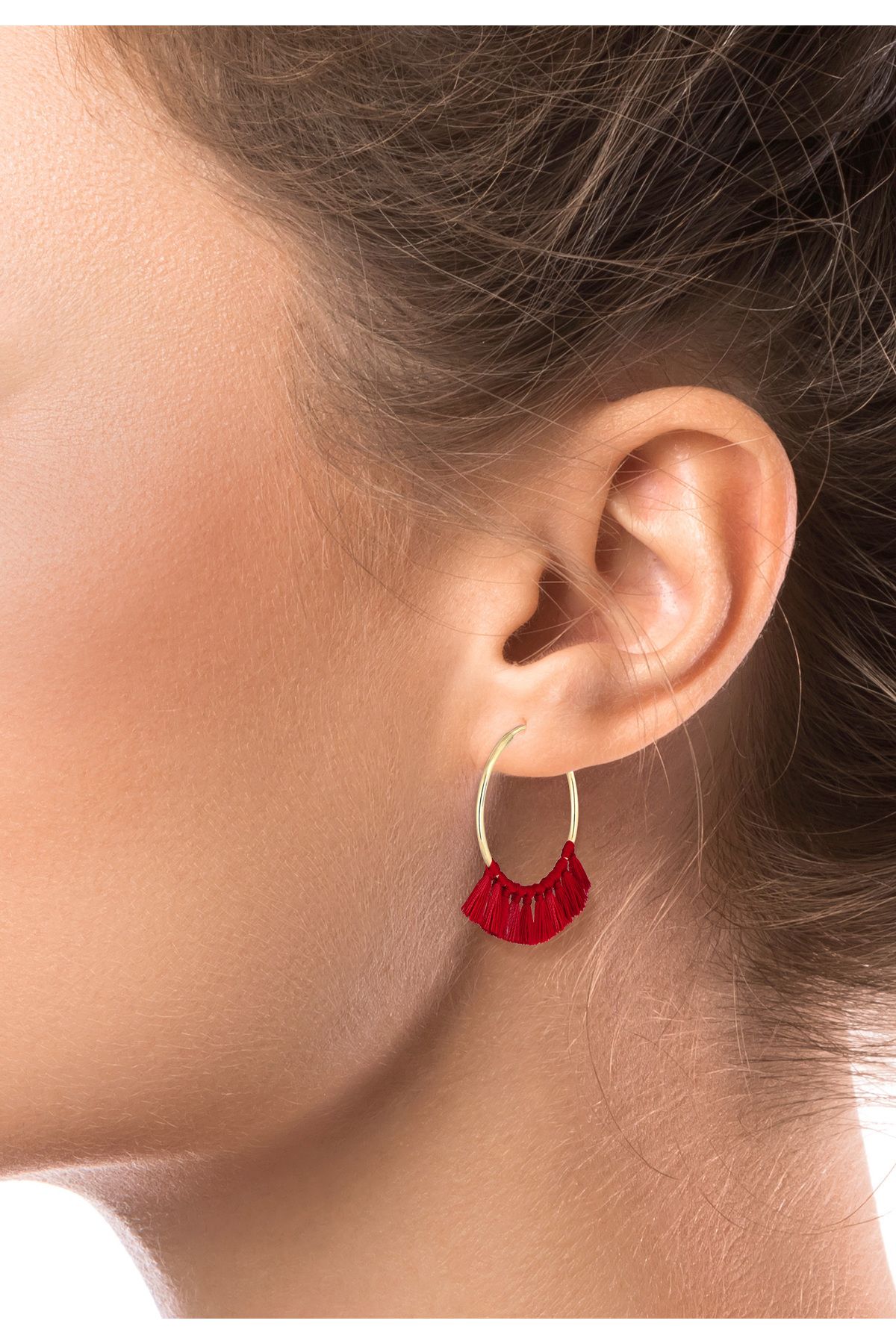 ELLI-Ohrringe Creolen Quaste Quaste Festival Boho 925 Silber 5