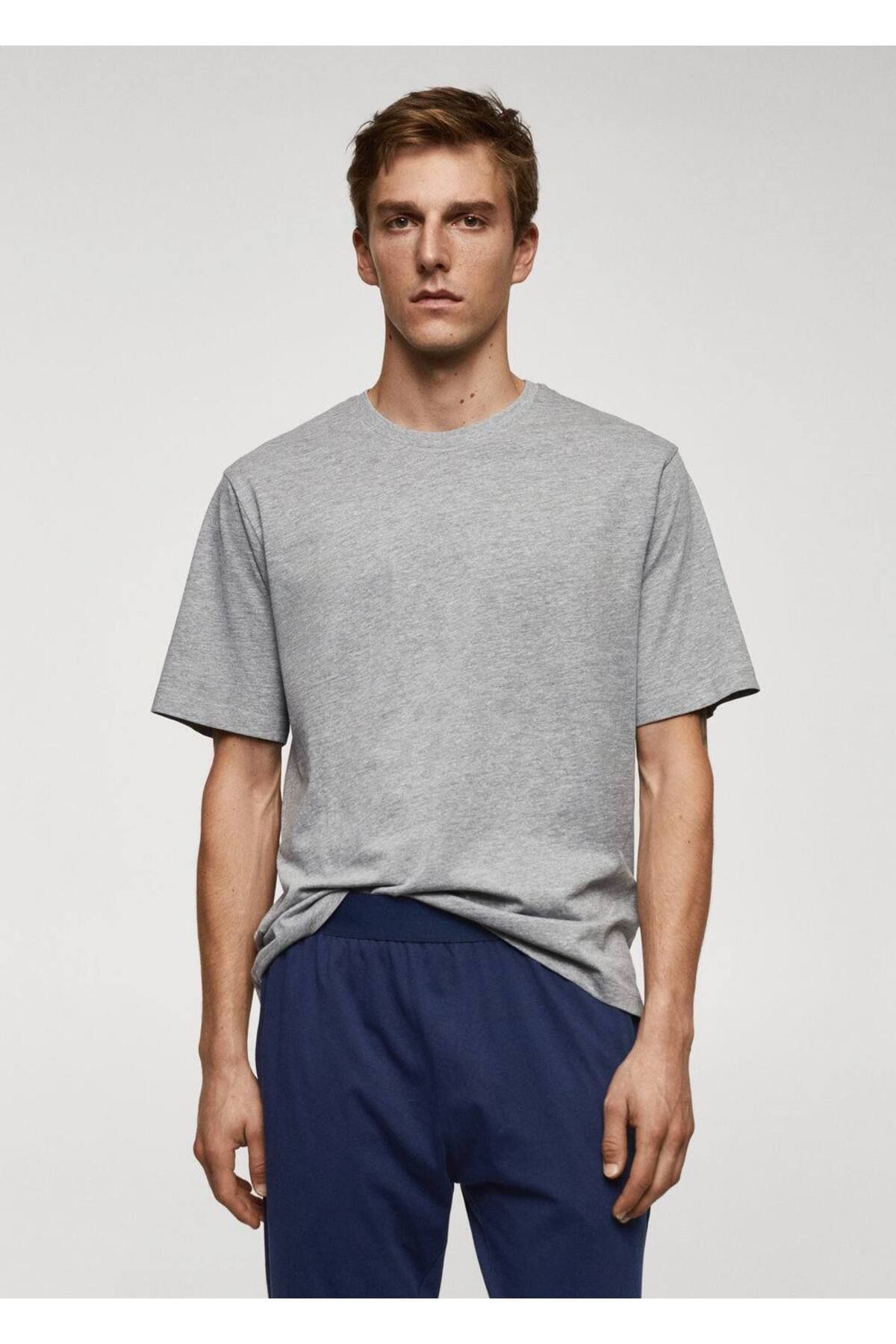 MANGO Man-Set de pijamale din bumbac 6