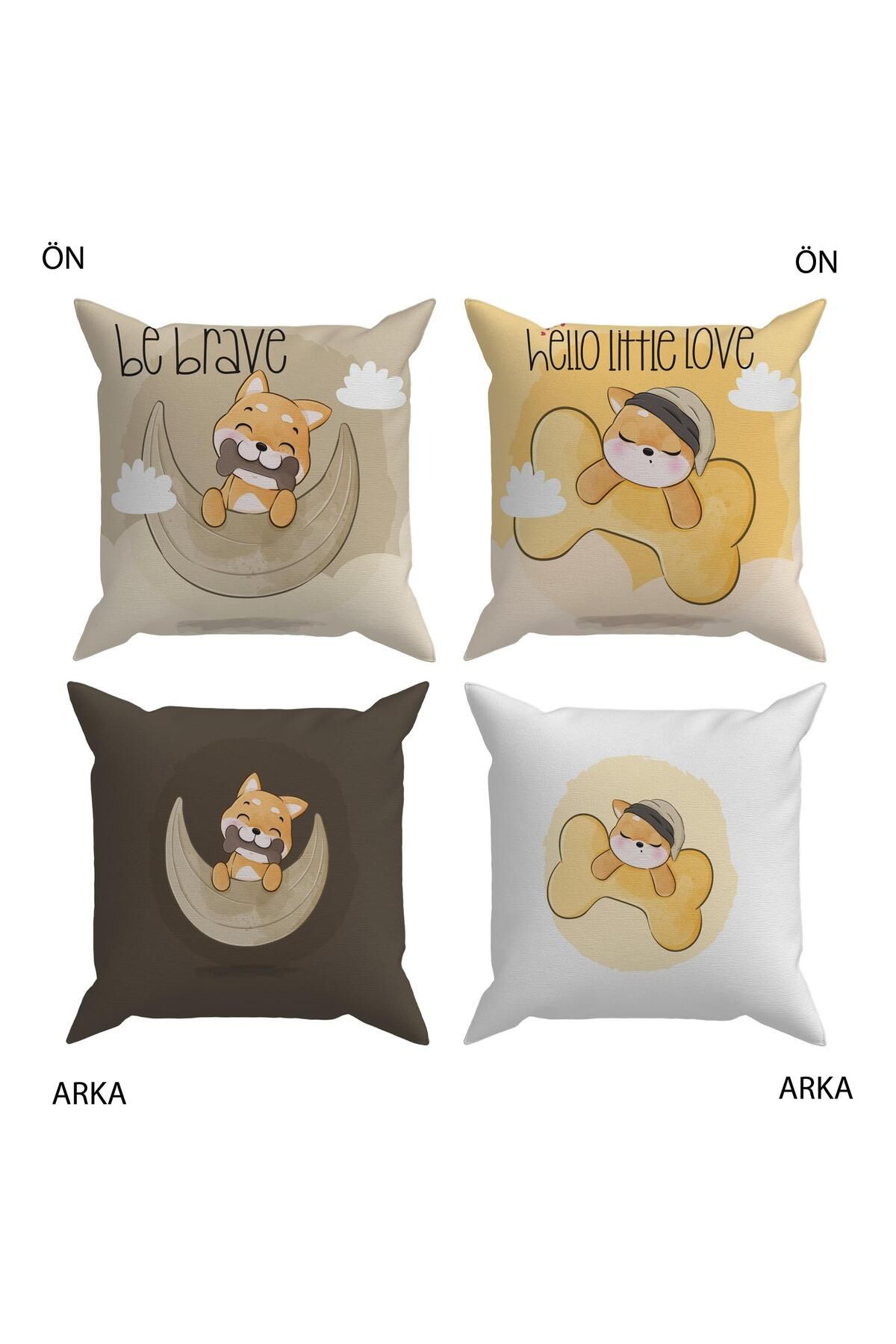 Evdek Baby Kids Room Pillow Cushion Cover 2 Pack DS27 30x30 Cm
