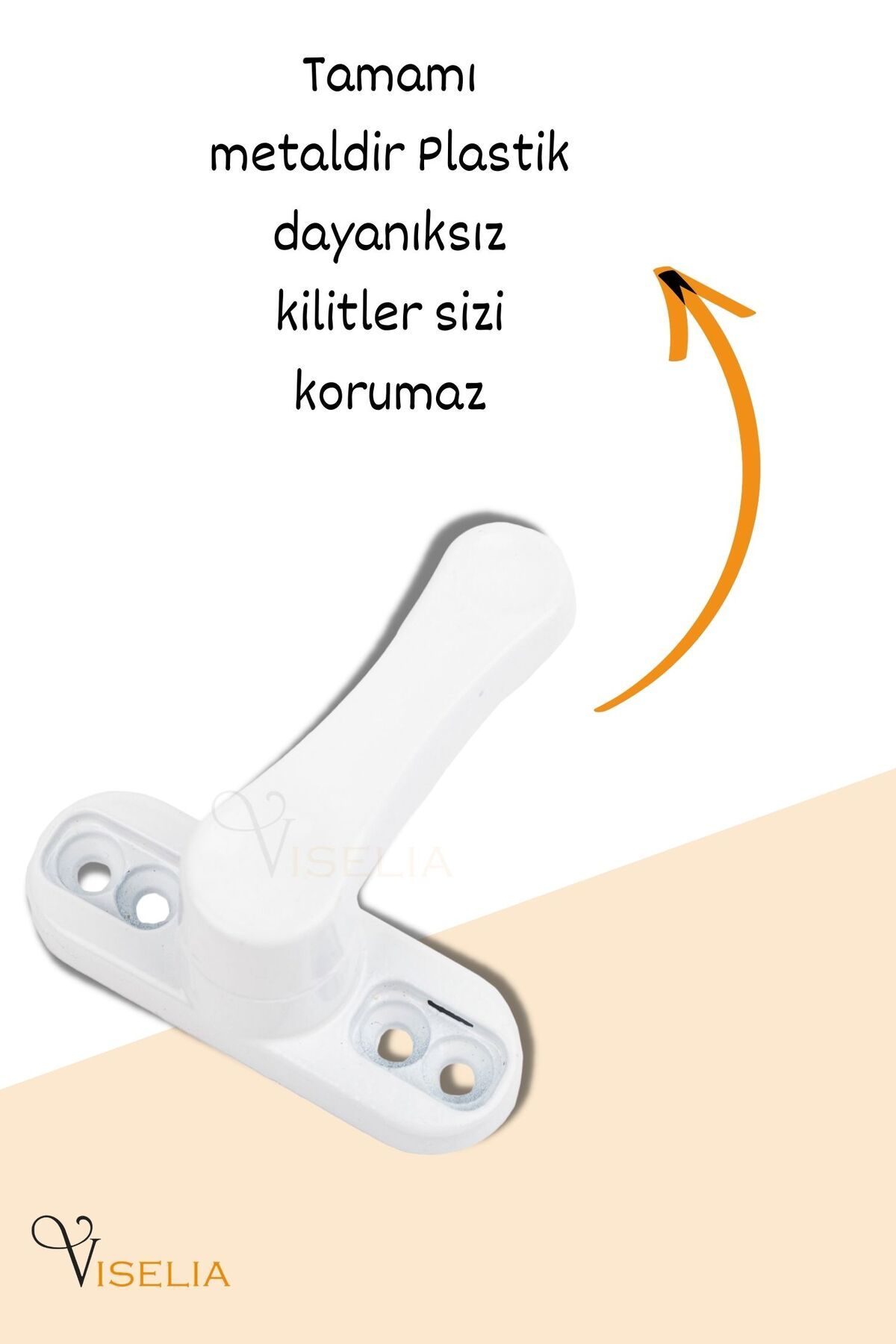 Viselia-White Window Safety Lock Pimapen Window Lock Security Lock 8 Pieces 3
