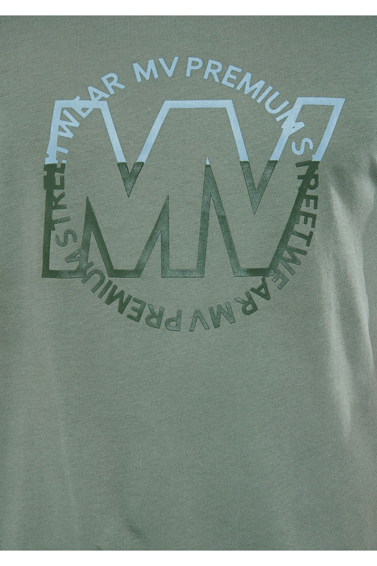 Mavi آرم چاپ شده تی شرت خاکی معمولی / کلاس عادی 0610309-80692