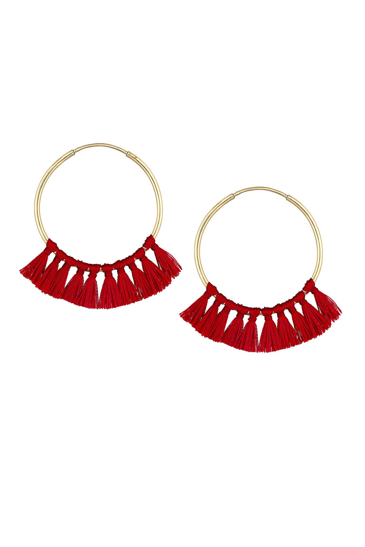 ELLI-Ohrringe Creolen Quaste Quaste Festival Boho 925 Silber 3