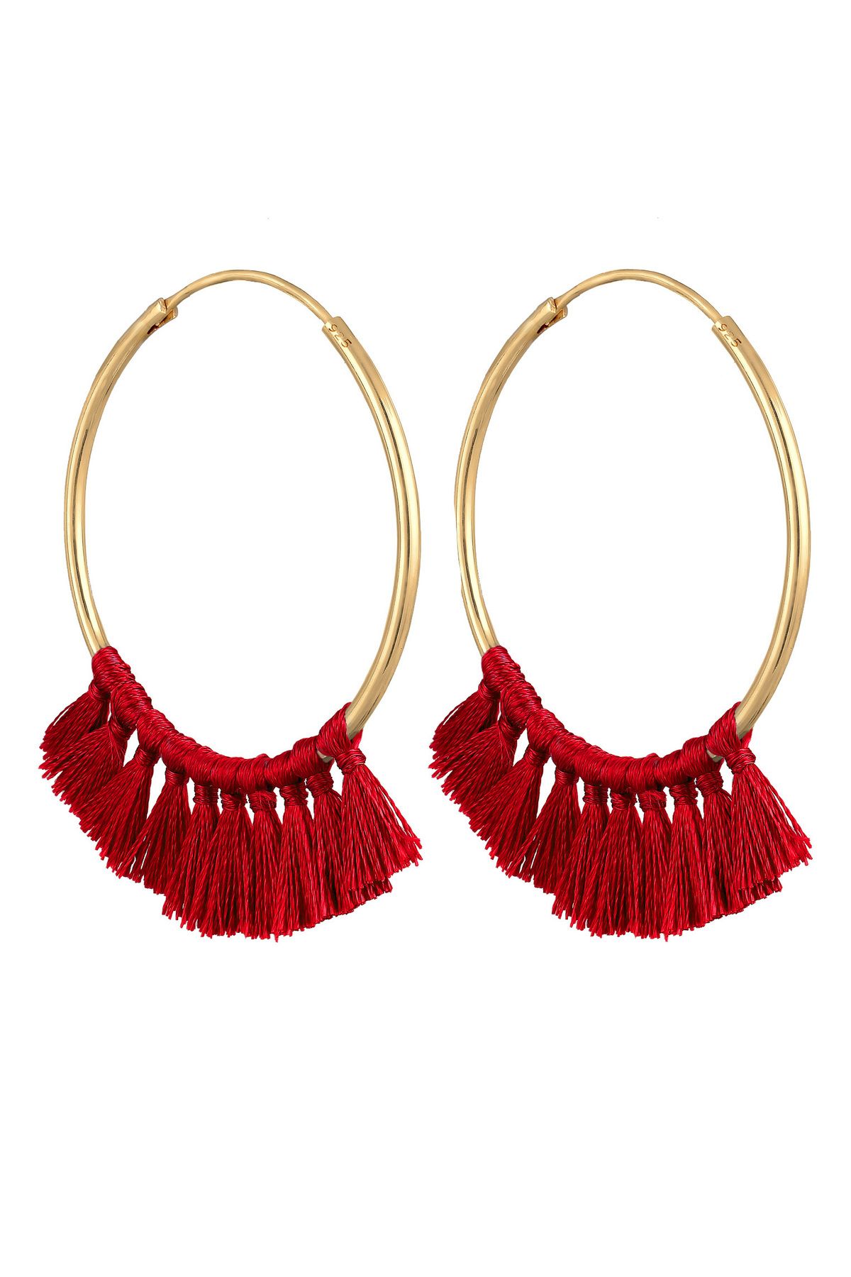 ELLI-Ohrringe Creolen Quaste Quaste Festival Boho 925 Silber 4