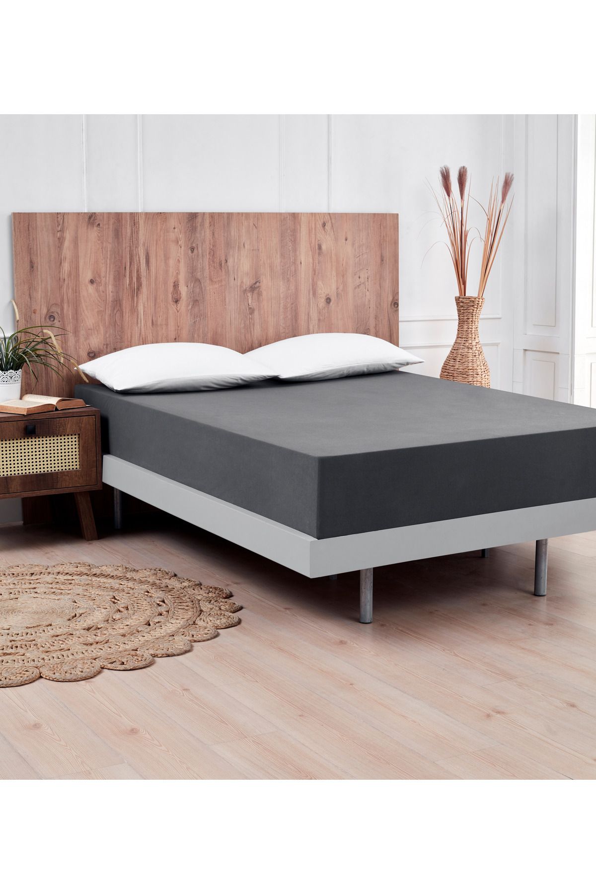 ATACA TEKSTİL-Double Elastic Sheet Quality Fabric 100% Cotton, Sheet Cover Set, Breathable Fabric 180x200 1