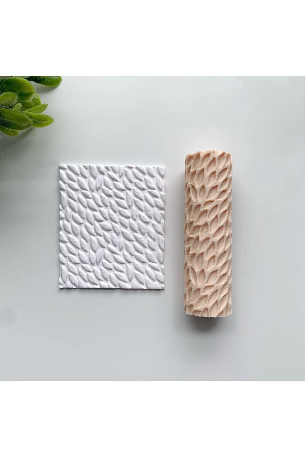 Geazla-Leaf Patterned Polymer Clay Texture Roller, Texture Roller, Pattern Rolling Pin, Roller No: 34 3