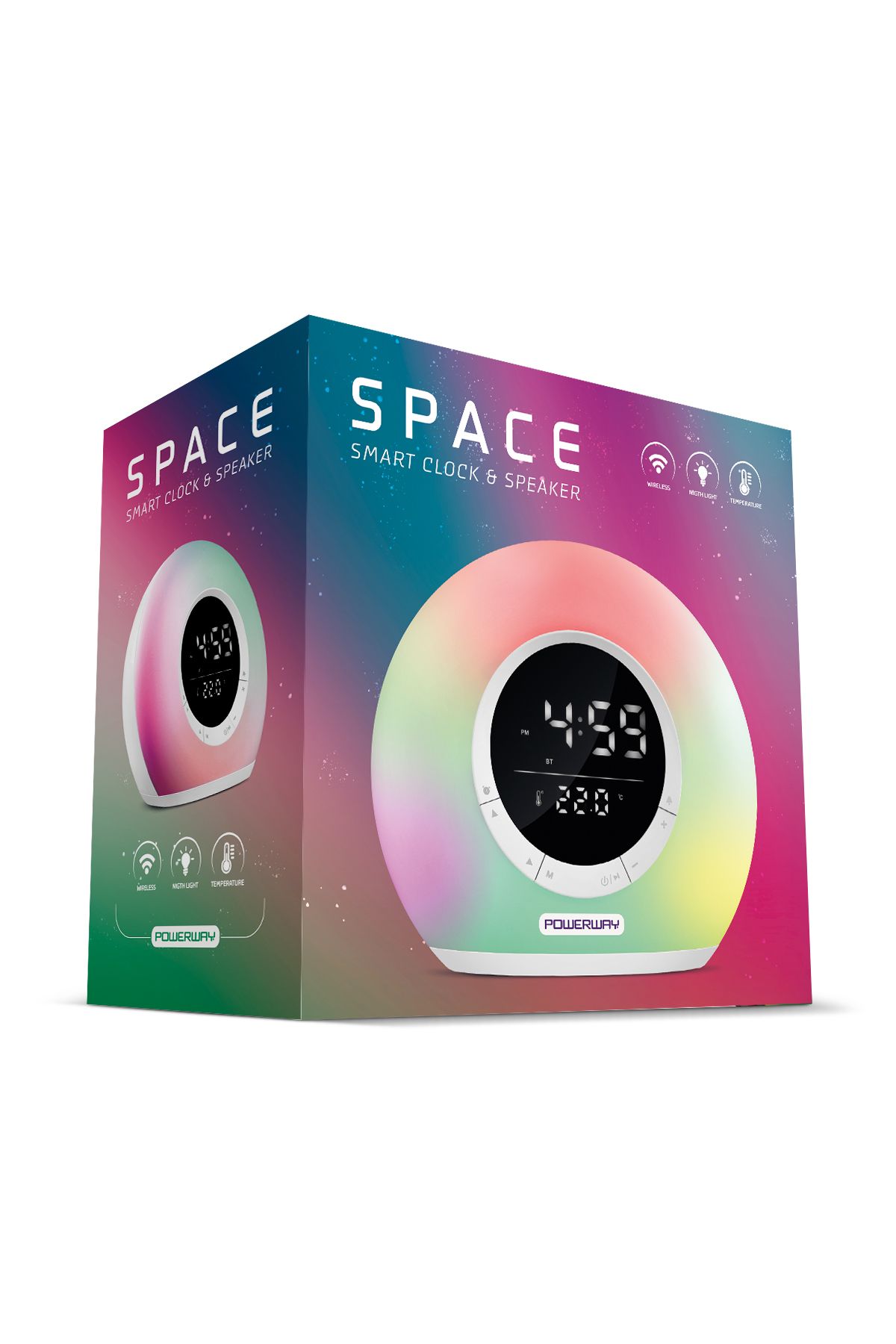 Saat Alarm Usb Aux Müzik Çalar Radyo Gece Lambası Taşınabilir Space Bluetooth Hoparlör