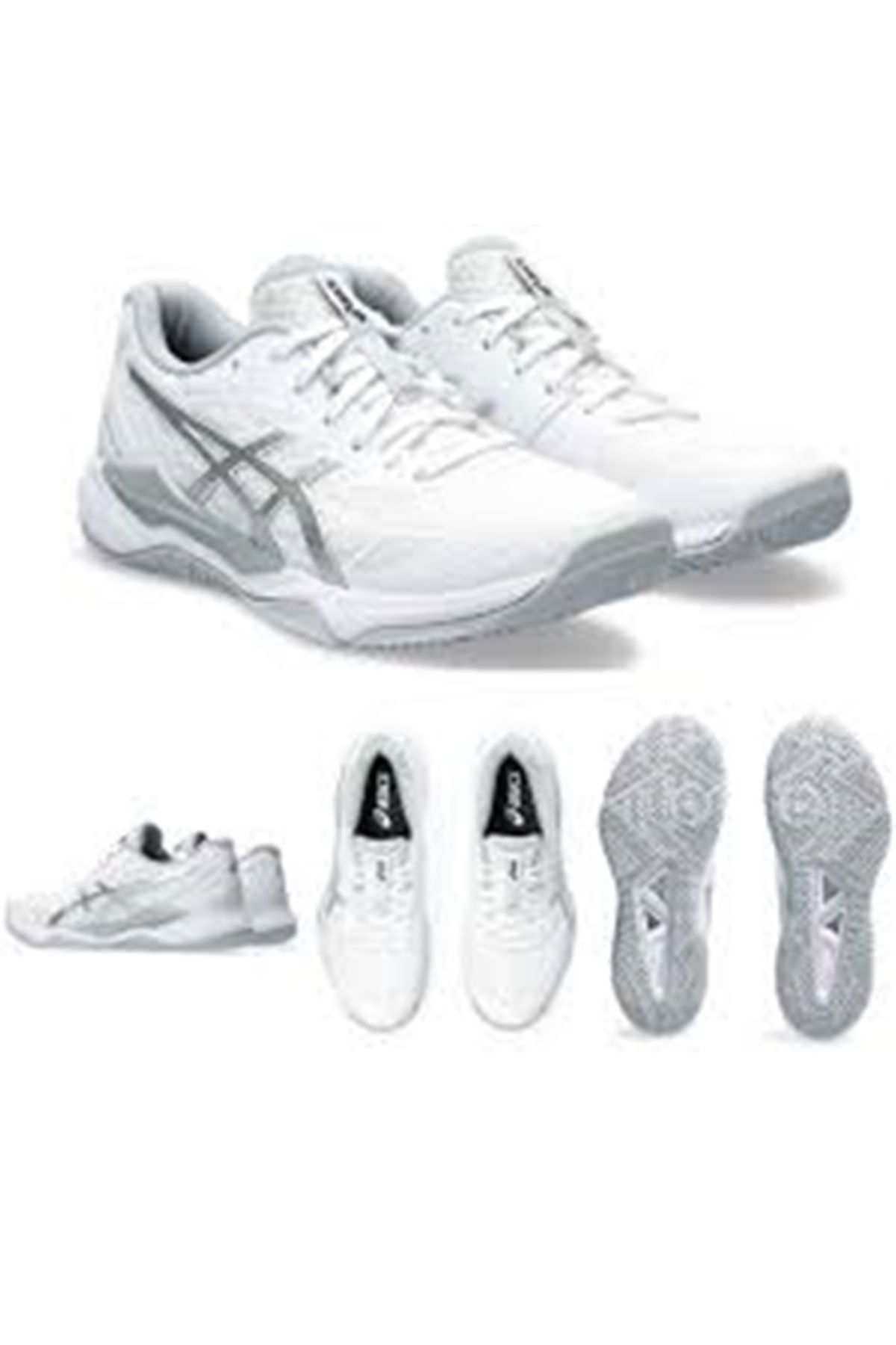 Asics ژل تاکتیک 12 کفش والیبال زنانه سفید نقره ای