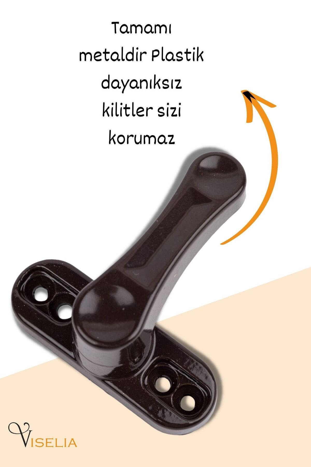 Viselia-Dark Brown Window Safety Lock Pimapen Window Lock Security Lock 8 Pieces 3