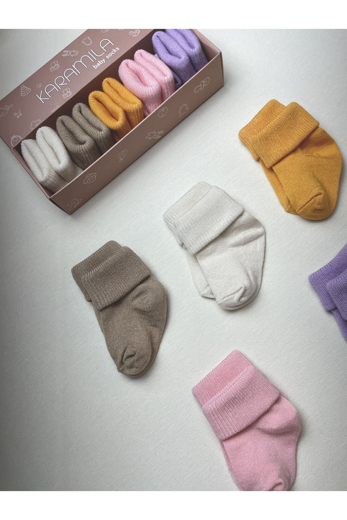 KARAMİLA 5'li Set Bebek BAMBU Çorap - Yenidoğan Çorap - Bebek Çorap Baby Socks fotoğrafı 2 (önizleme)