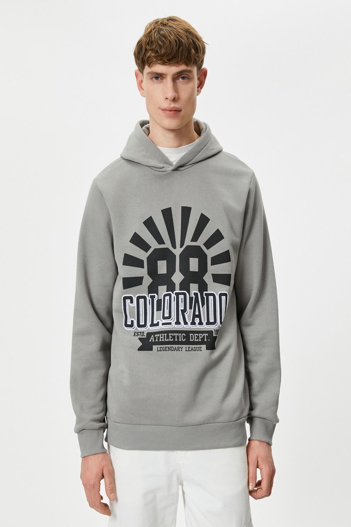 سویشرت مردانه خاکستری کوتون | 4WAM70400MK اورجینال - تصویر 3