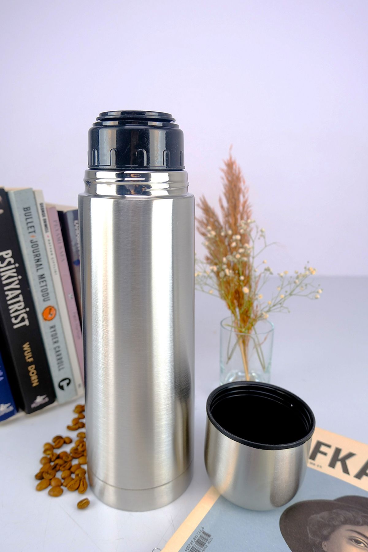 Digithome-Double Layer Stainless Steel Thermos Cup 750 ml Gray - 05359 C1-1-154 2