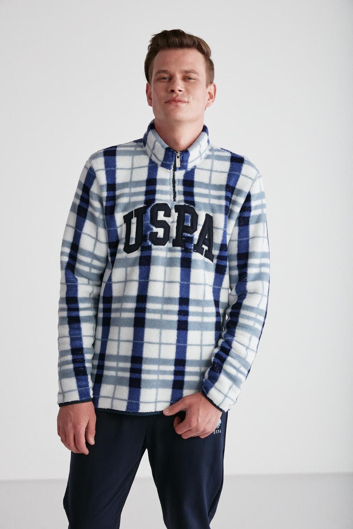 U.S. Polo Assn. پایه. POLO ASSN. ست لباس خواب مردانه آبی سرمه ای 024K.1A8STR7.A.5P.4LS