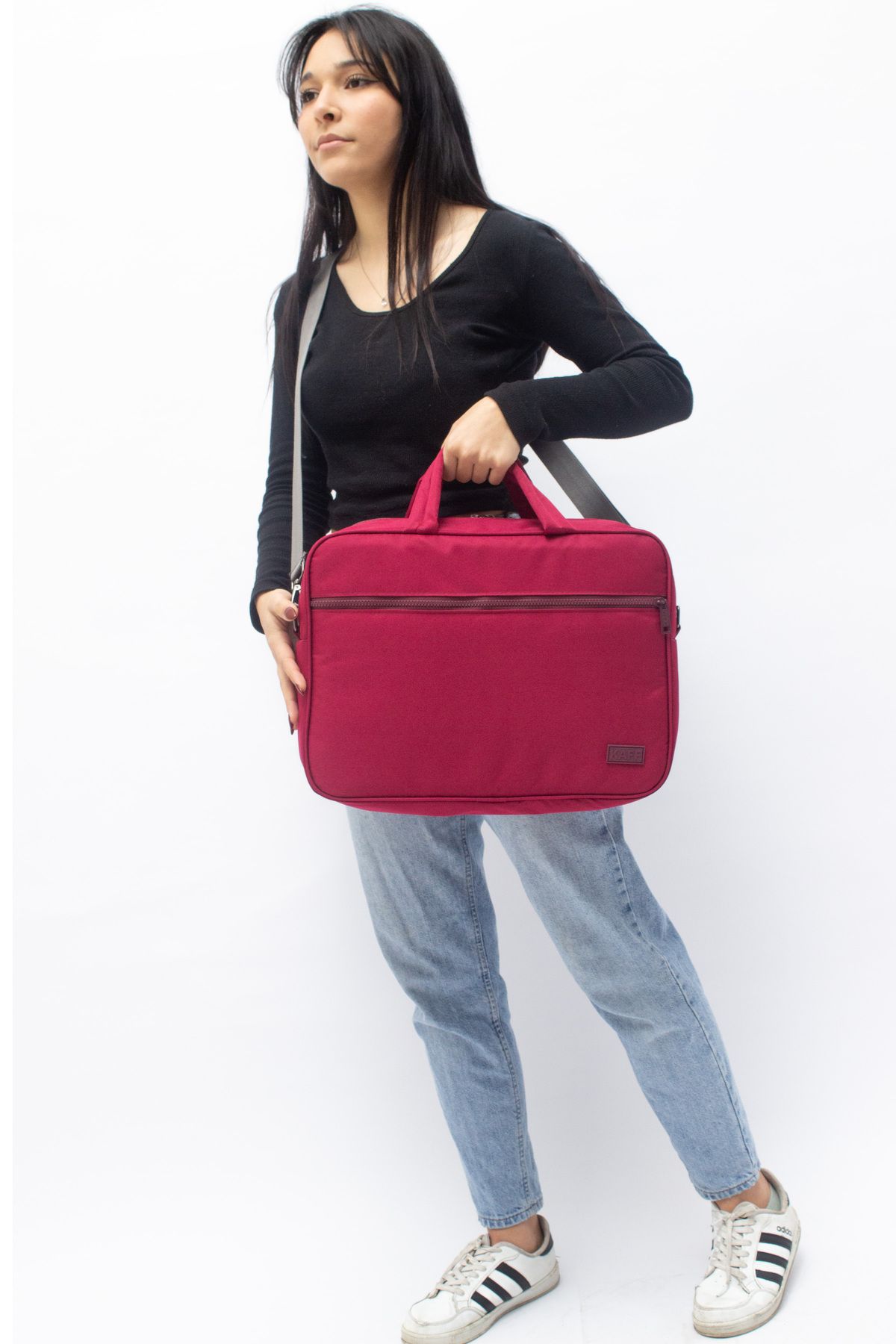 KAFF-Claret Red Unisex 15.6'' Water and Shock Resistant Functional Computer Briefcase with Inner Compartment 8
