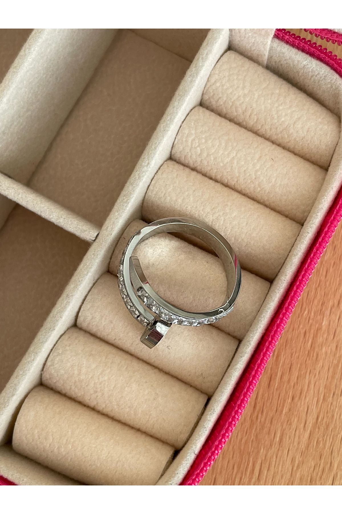 JELLY Women s Steel Silver Color Cartier Brand Nail Model Zircon