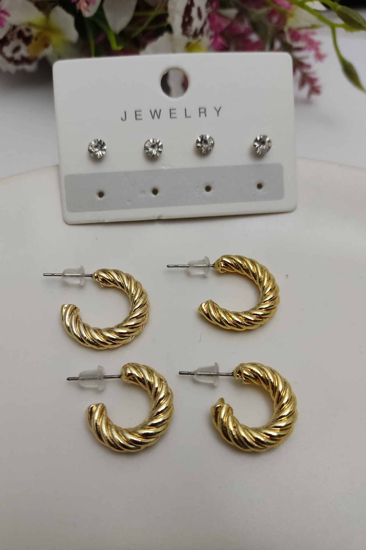 Multiple Single Bowl Hoop Earrings