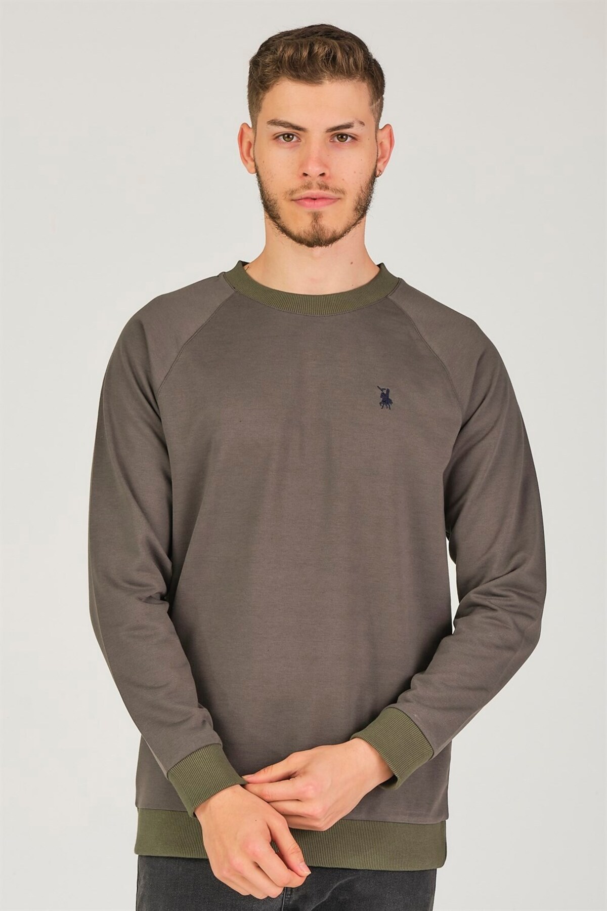 سویشرت مردانه خاکی دوبری | 1150001V4003HK اورجینال - تصویر 7
