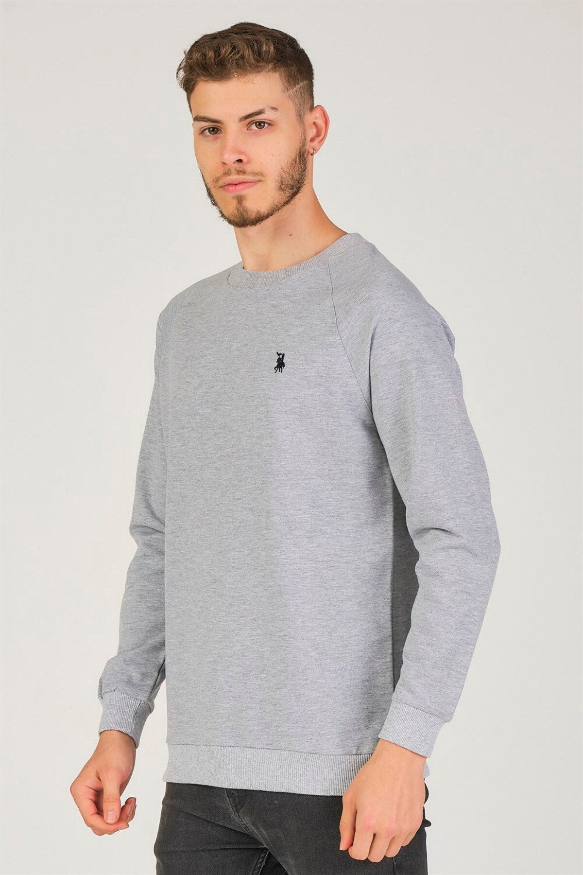 سویشرت مردانه خاکستری دوبری | 1150001V4003007 اورجینال - تصویر 4