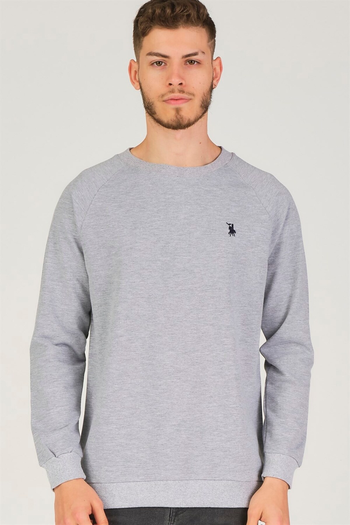 سویشرت مردانه خاکستری دوبری | 1150001V4003007 اورجینال - تصویر 6