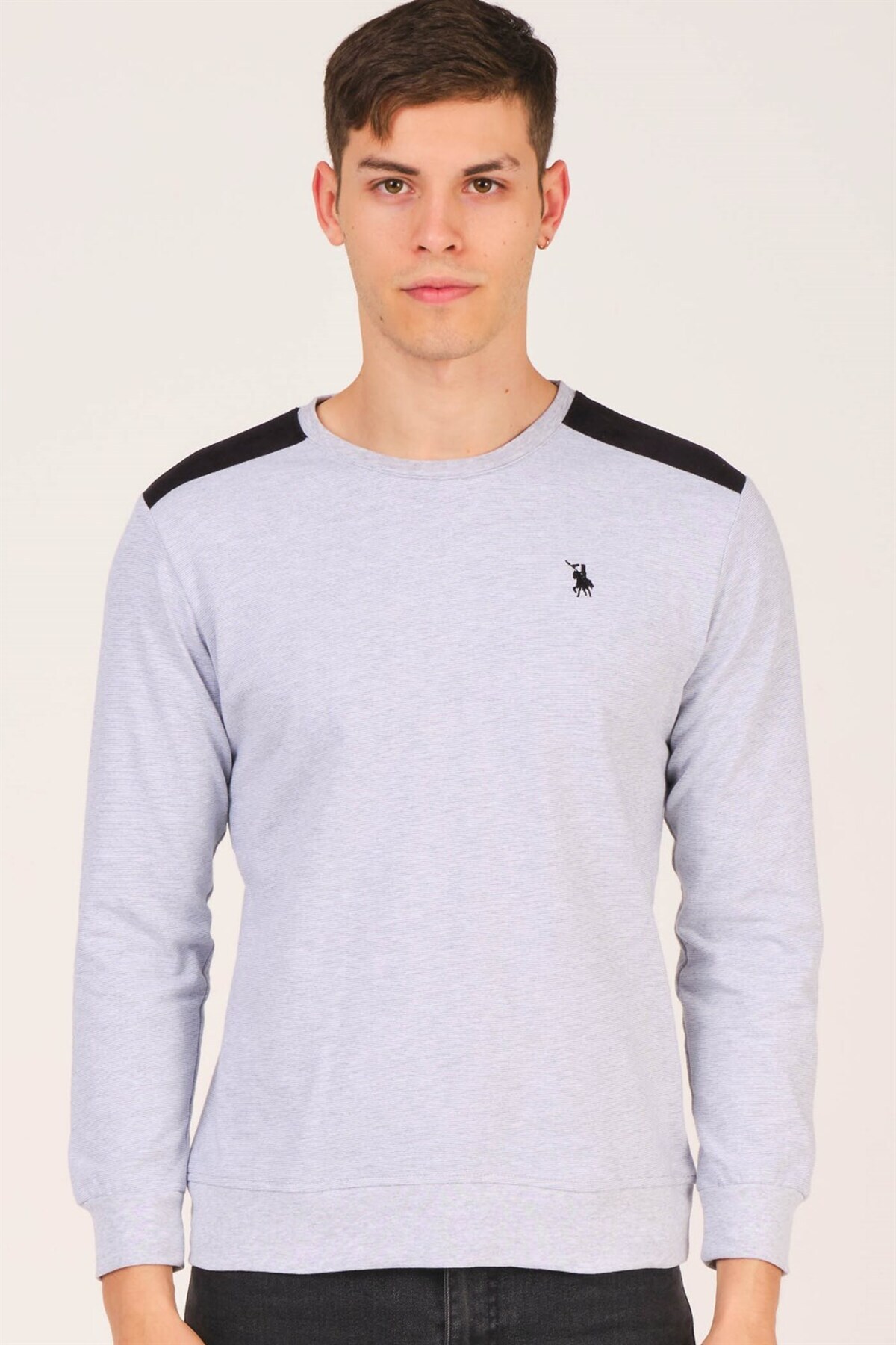 سویشرت مردانه خاکستری دوبری | 1150001V4000007 اورجینال - تصویر 3