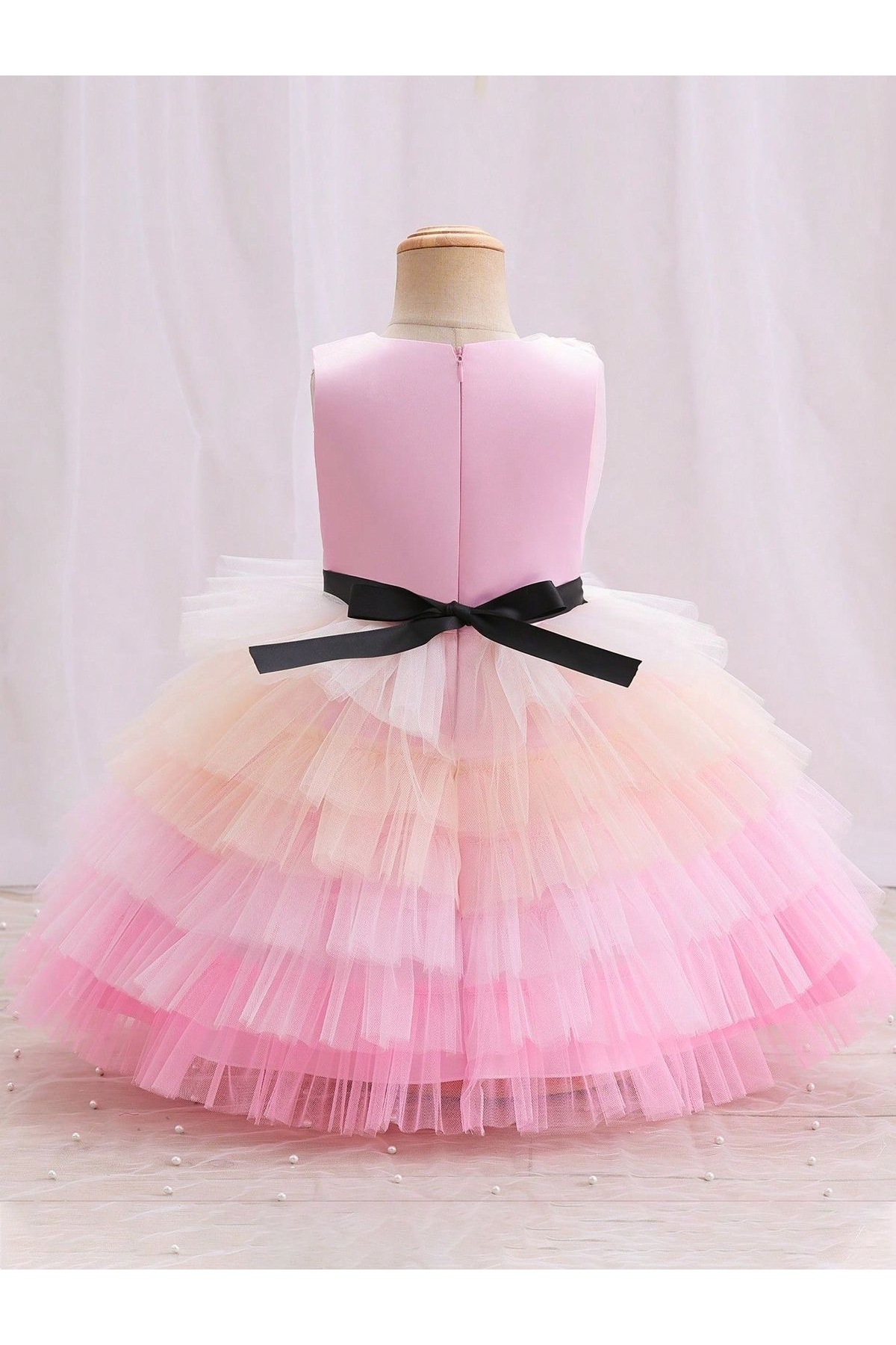 Asel Kids KIZ ÇOCUK TASARIM TÜL DETAYLI ABİYE ELBİSE