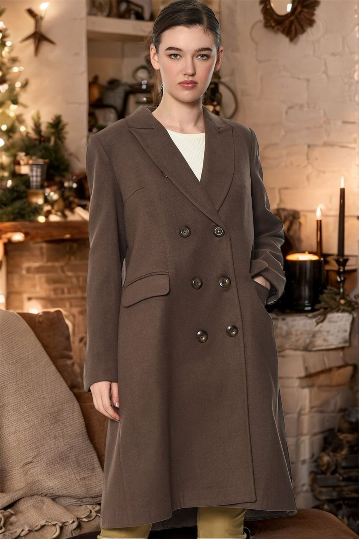 Z6620 DEWBERRY COAT DARK MINK