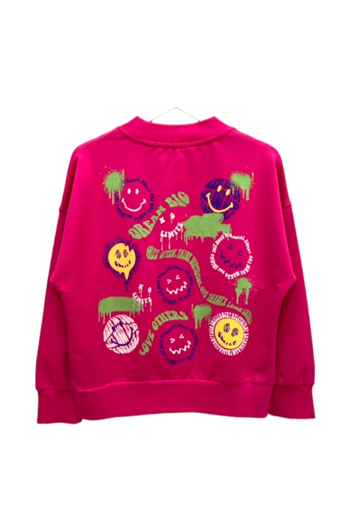 LİTTLE TORTOİSE Kız Çocuk Emoji Baskılı Sweatshirt fotoğrafı 2 (önizleme)