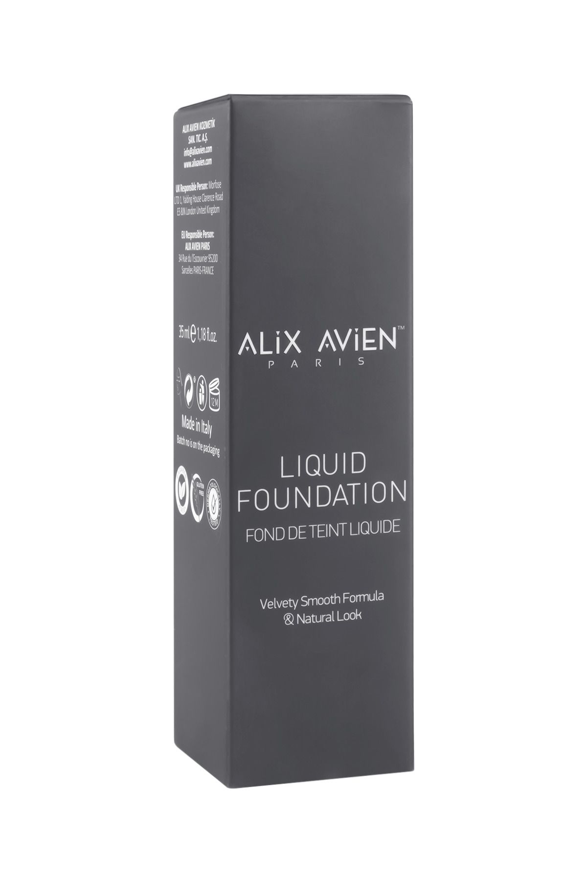 Alix Avien پودر مایع روشن کد 306 پایه مایع پوستی اثر روشنایی طبیعی ساختار کرمی SPF 35