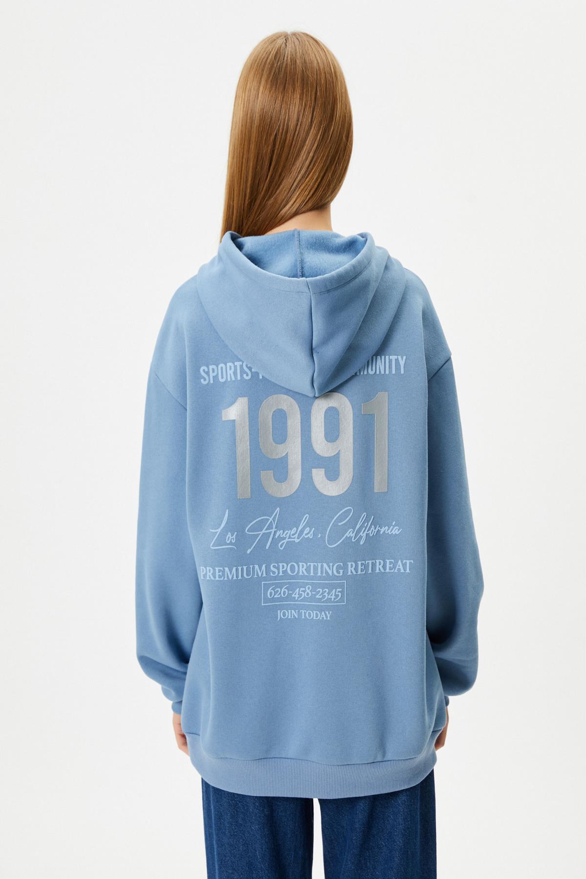 سویشرت زنانه آبی کوتونKoton | 4WAL10597IK اورجینال - تصویر 4