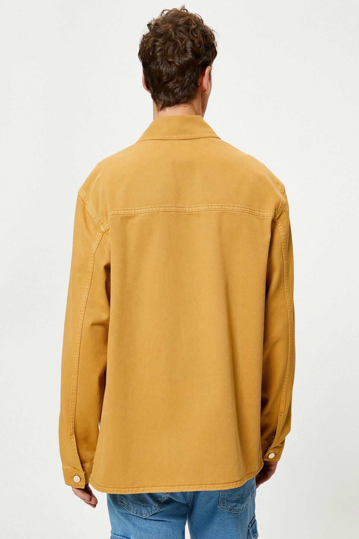 کاپشن مردانه قهوه ای Koton | 4WAM20197HW اورجینال - تصویر 4