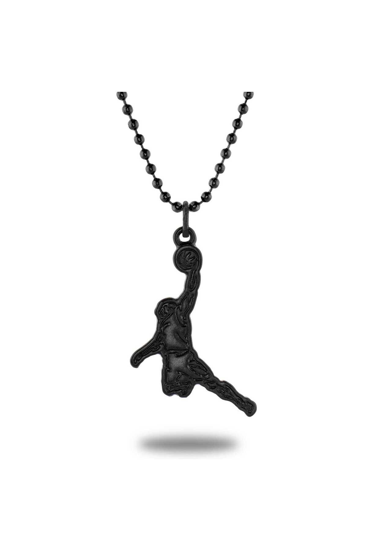 Apptak Matte Black Michael Jordan Dunk Necklace CAZ0212