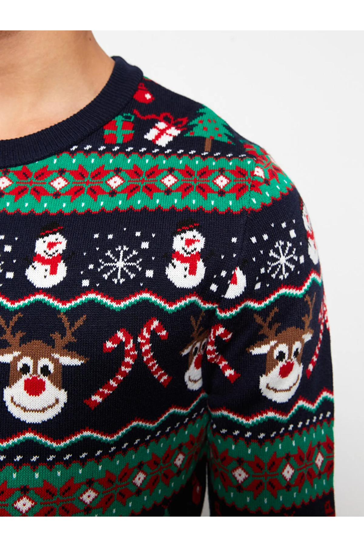 بافت و پلیور مردانه مشکی ال سی وایکیکی | W2BP56Z8 اورجینال - تصویر 4