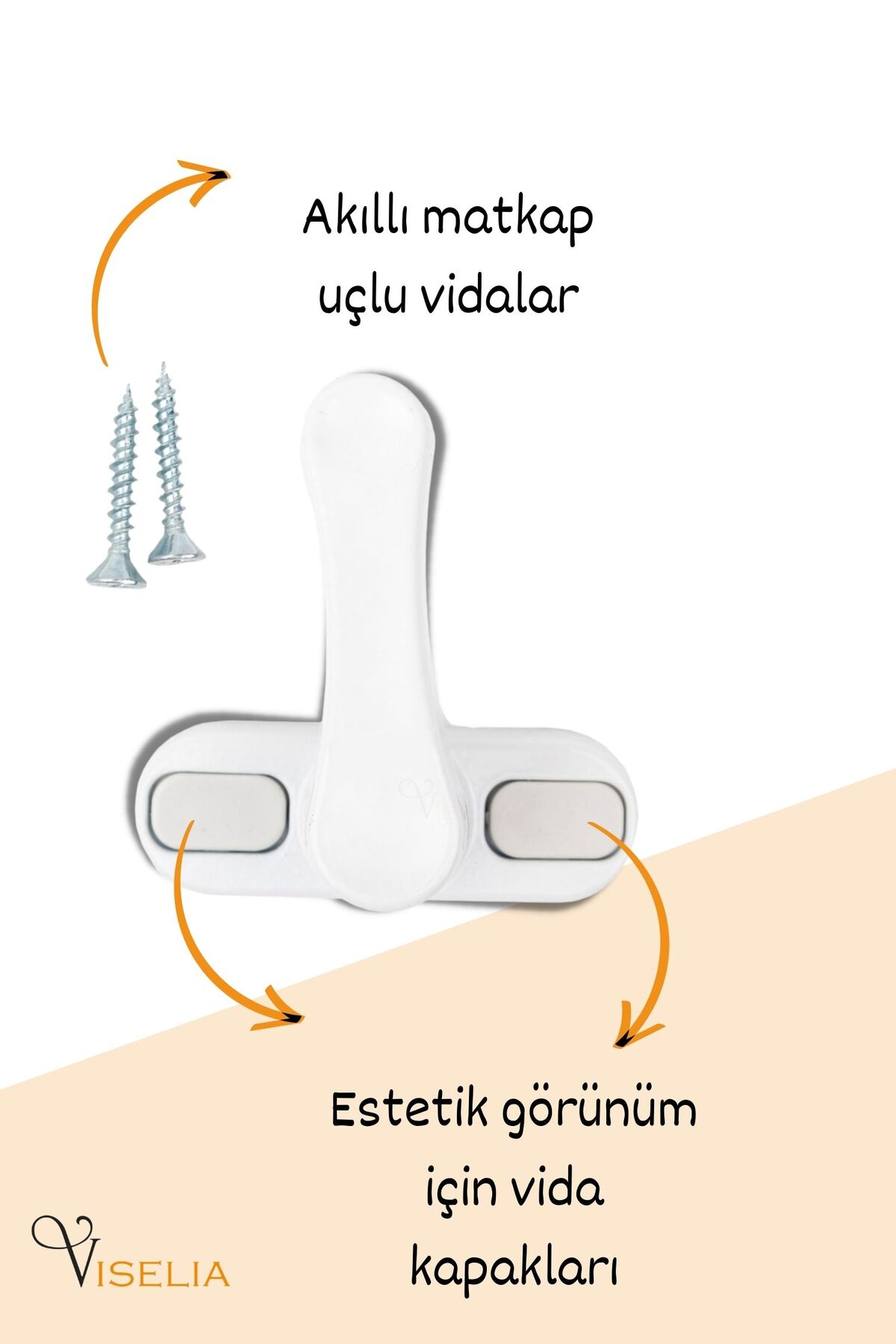 Pencere Kilidi Pimapen Kilidi Pencere Çocuk Kilidi Pencere Emniyet Kilidi Beyaz 2 Adet 4