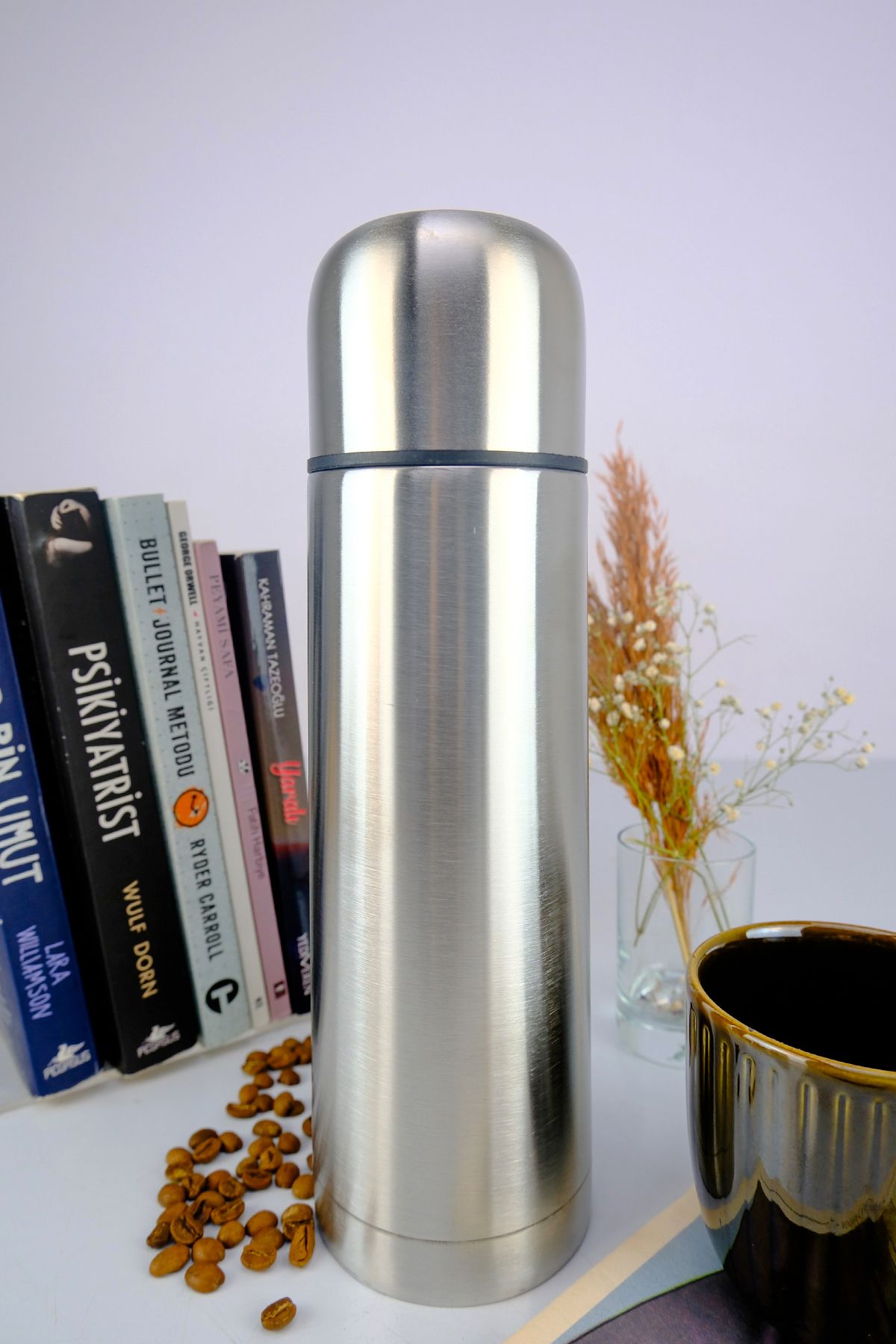 Digithome-Double Layer Stainless Steel Thermos Cup 750 ml Gray - 05359 C1-1-154 1