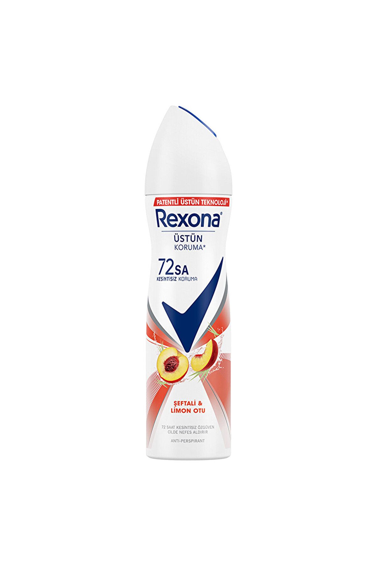 اسپری دئودورانت زنانه هلو و لیمو گراس 72 ساعت حفاظت برتر مداوم 150 میلی لیتر Rexona