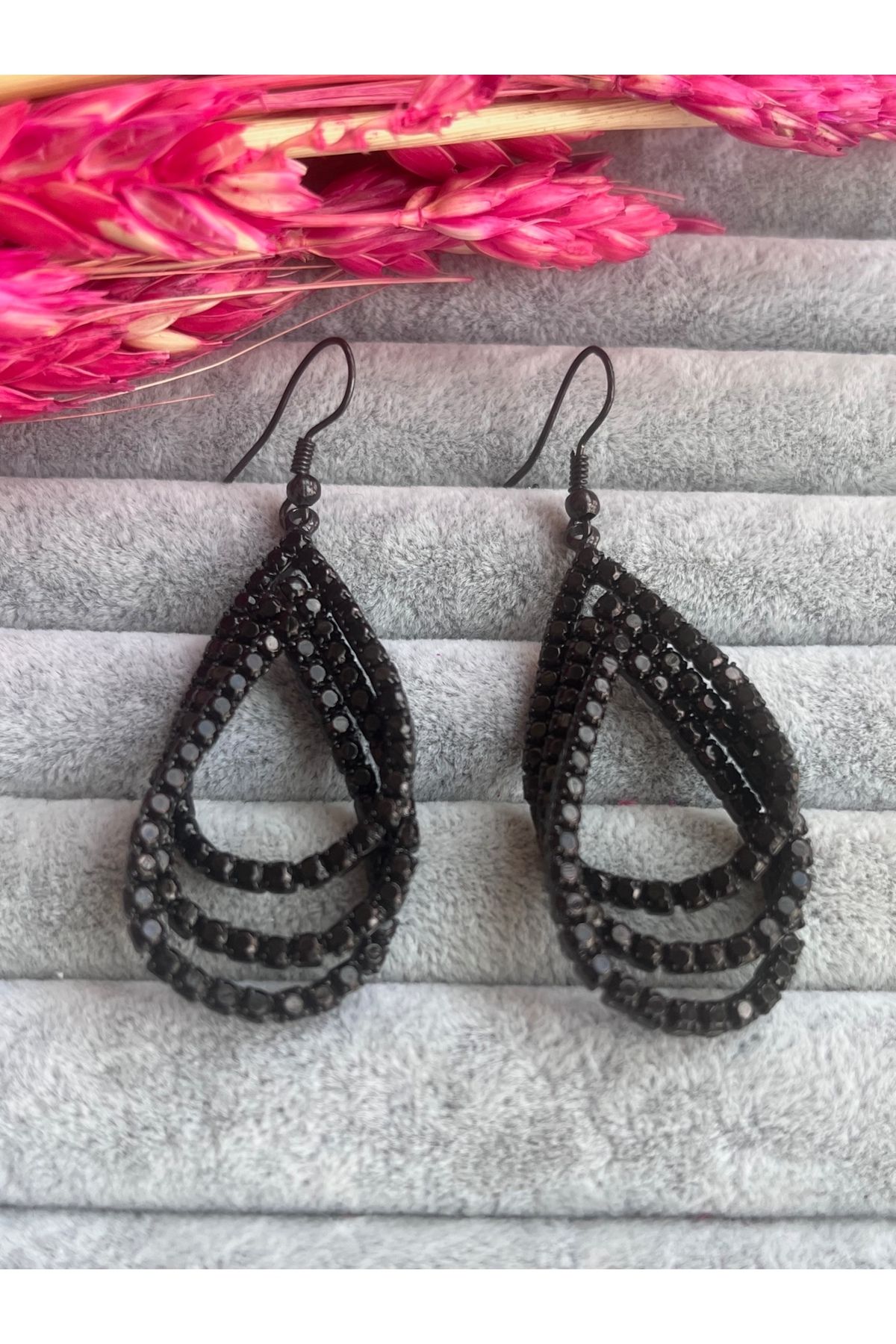 Black stylish shop earrings