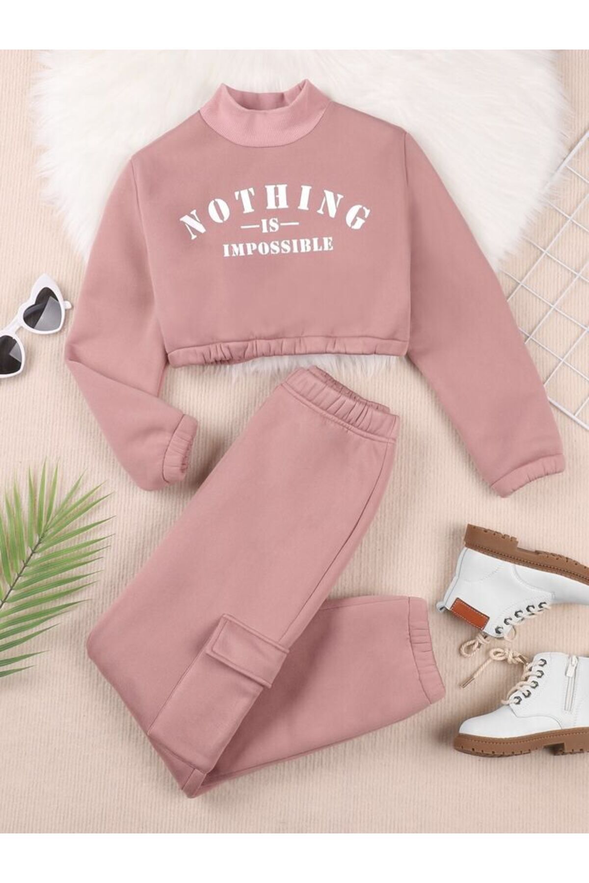 MANCY Set De Trening Pentru Copii, Cu Imprimeu, Cu Gât Unisex - 13–14 years